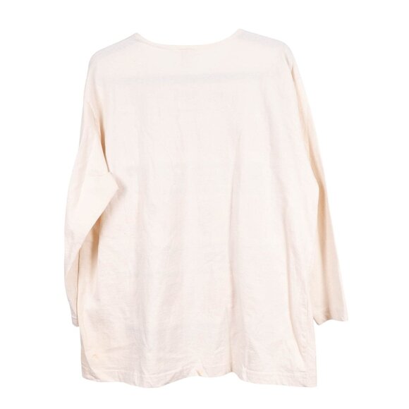 Fun Art VTG Thanksgiving Turkey TShirt M Womens Long Sleeve Pumpkins Pilgrims - Picture 6 of 6